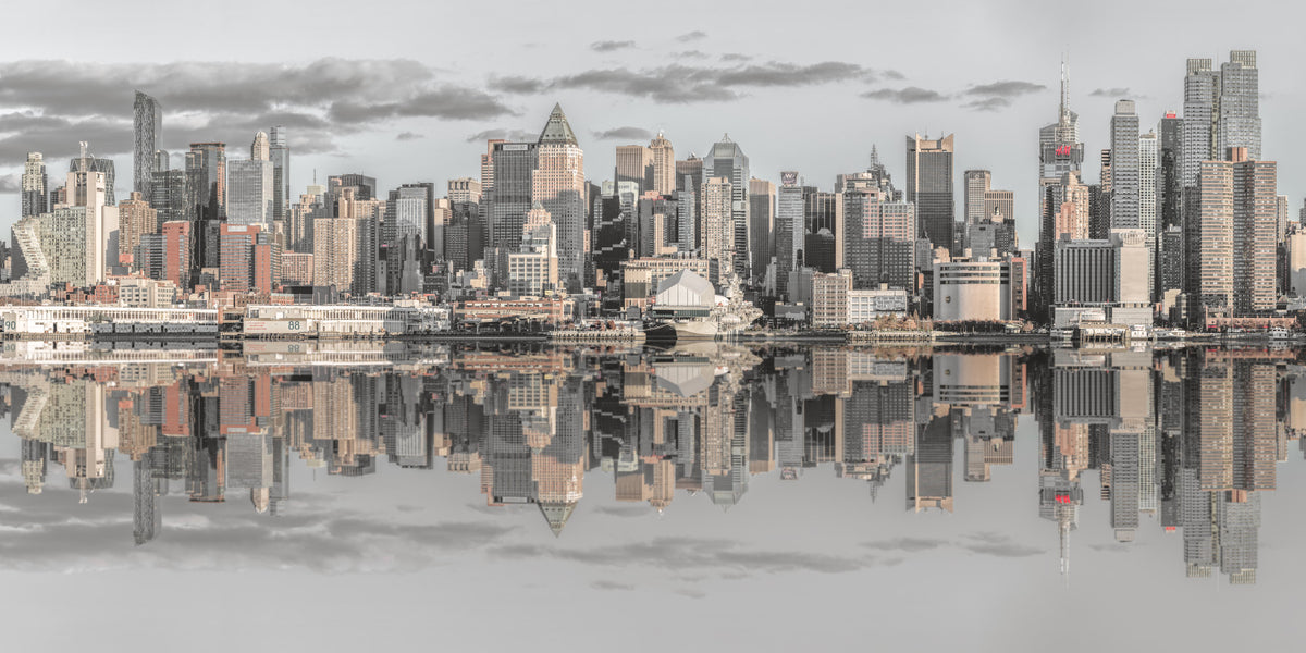 Manhattan Skyline Panorama Wall Mural in your room — zoomed