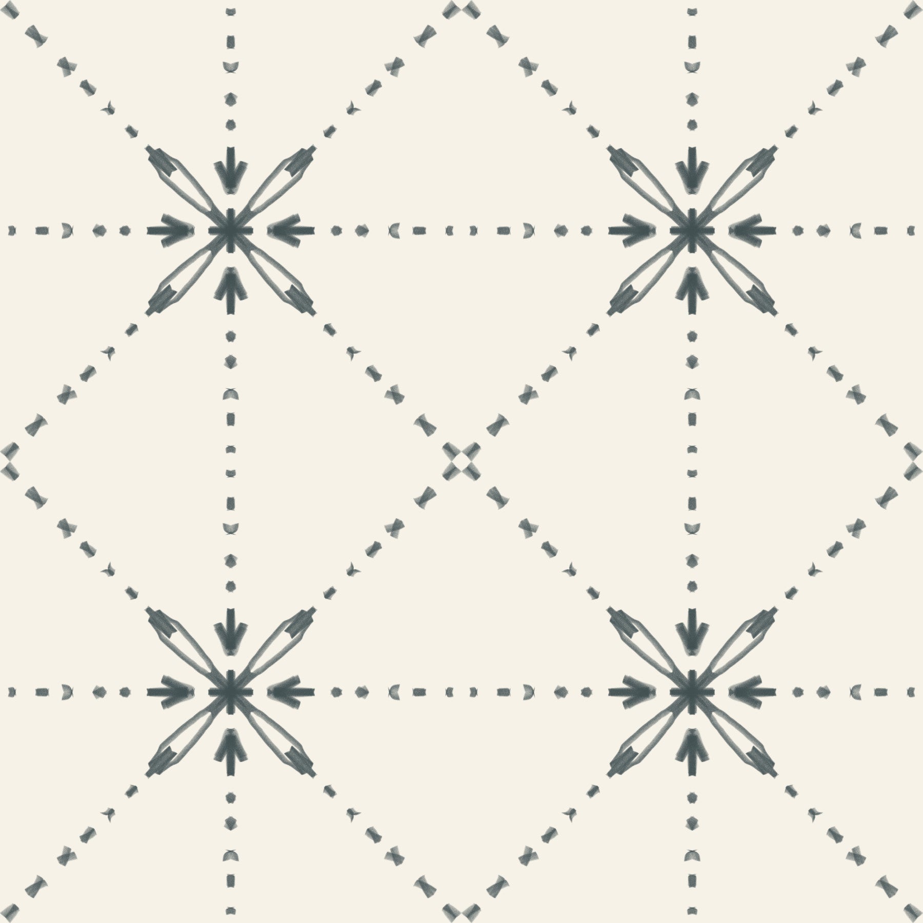 Sashiko Hana-Goshi - Latticed Flower Stitch Outer Space Wallpaper⁠