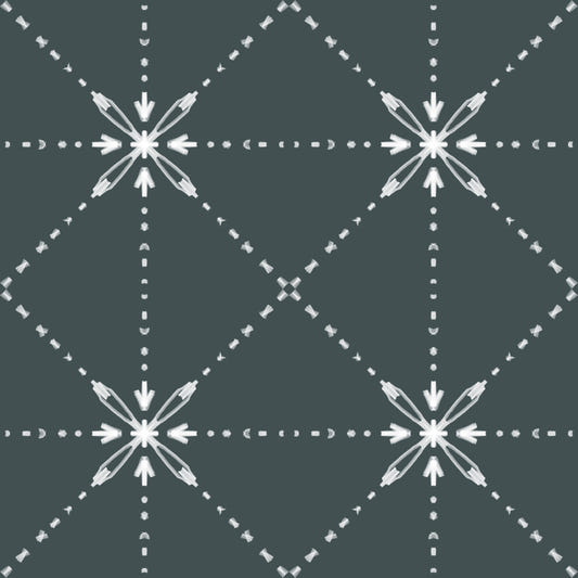 Sashiko Hana-Goshi - Latticed Flower Stitch On Outer Space Wallpaper⁠