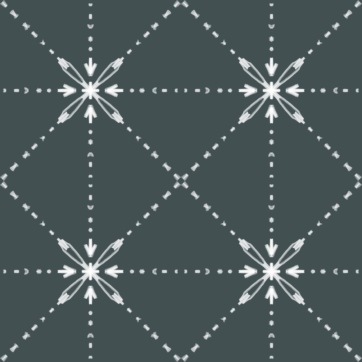 Sashiko Hana-Goshi - Latticed Flower Stitch On Outer Space Wallpaper⁠ in your room