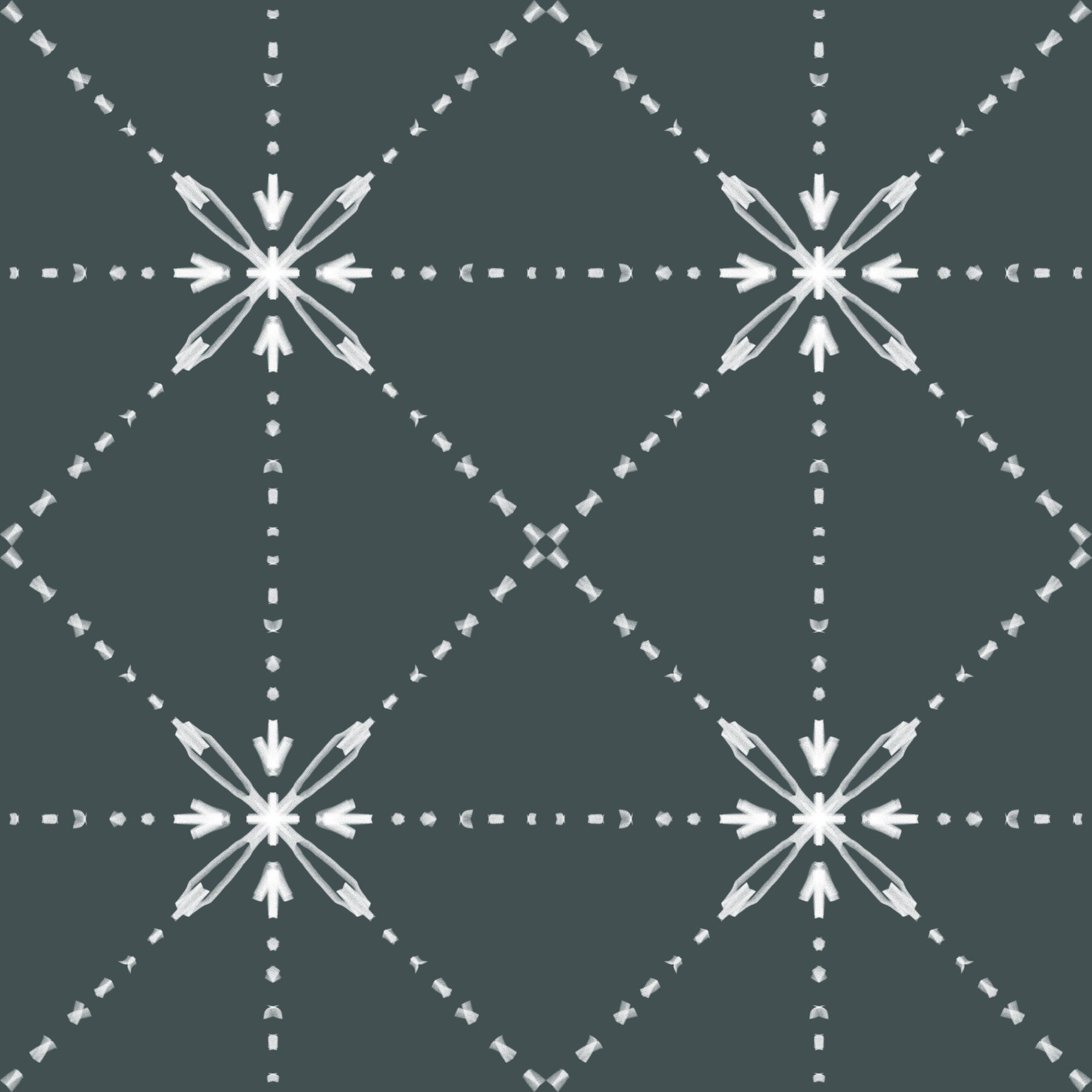 Sashiko Hana-Goshi - Latticed Flower Stitch On Outer Space Wallpaper⁠