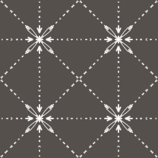 Sashiko Hana-Goshi - Latticed Flower Stitch On Silhouette Wallpaper⁠