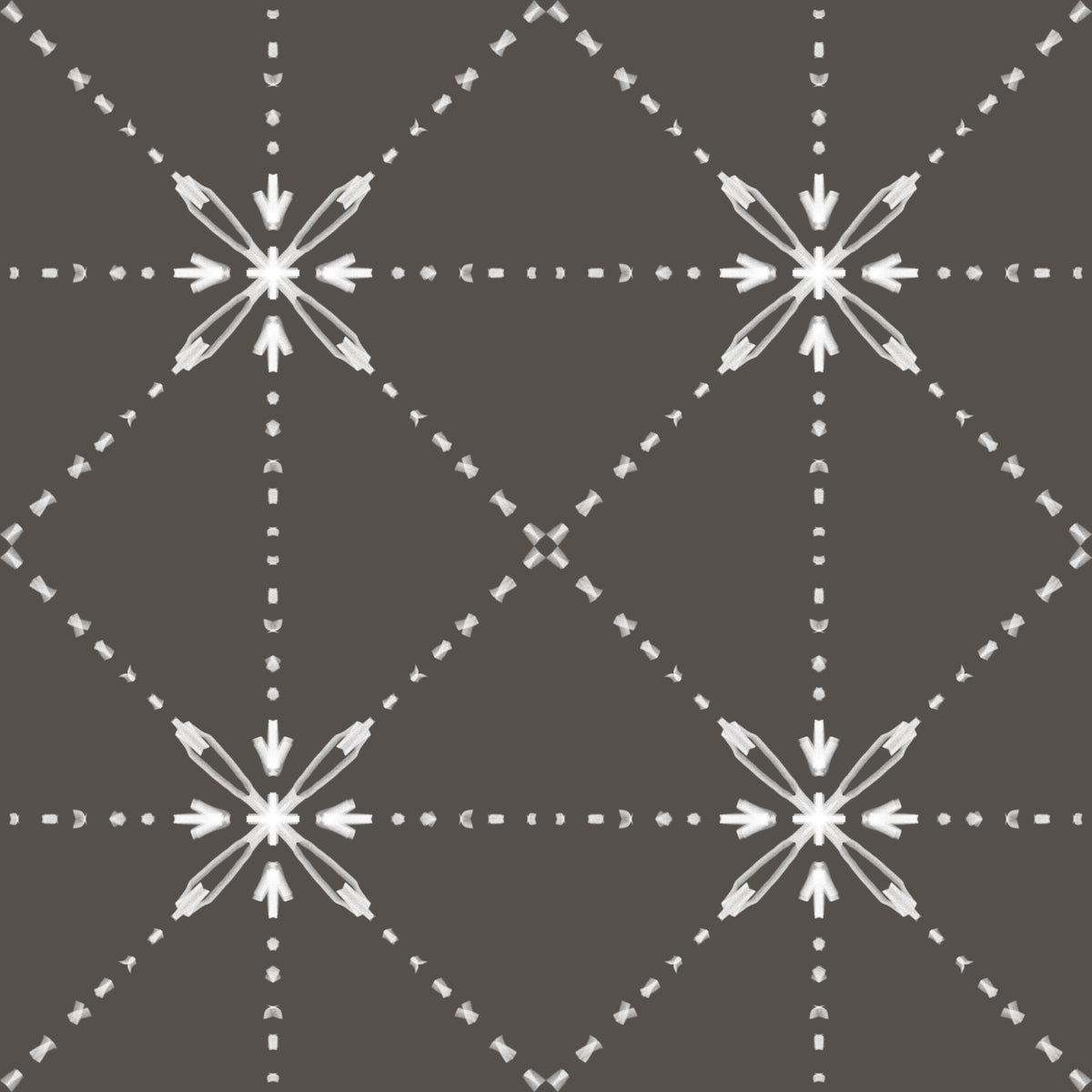 Sashiko Hana-Goshi - Latticed Flower Stitch On Silhouette Wallpaper⁠