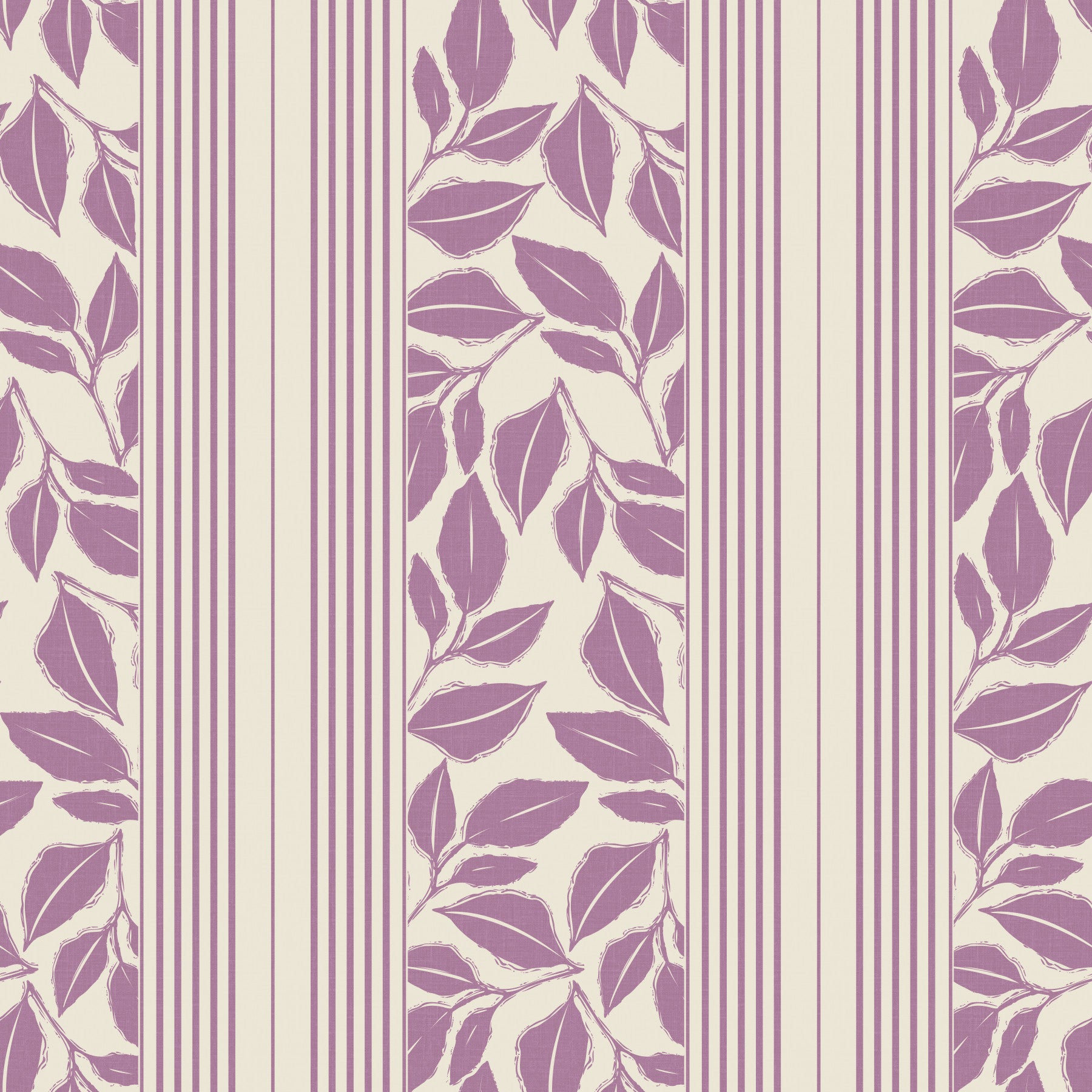 Vintage Trailing Foliage Lavender Wallpaper⁠ in your room — zoomed