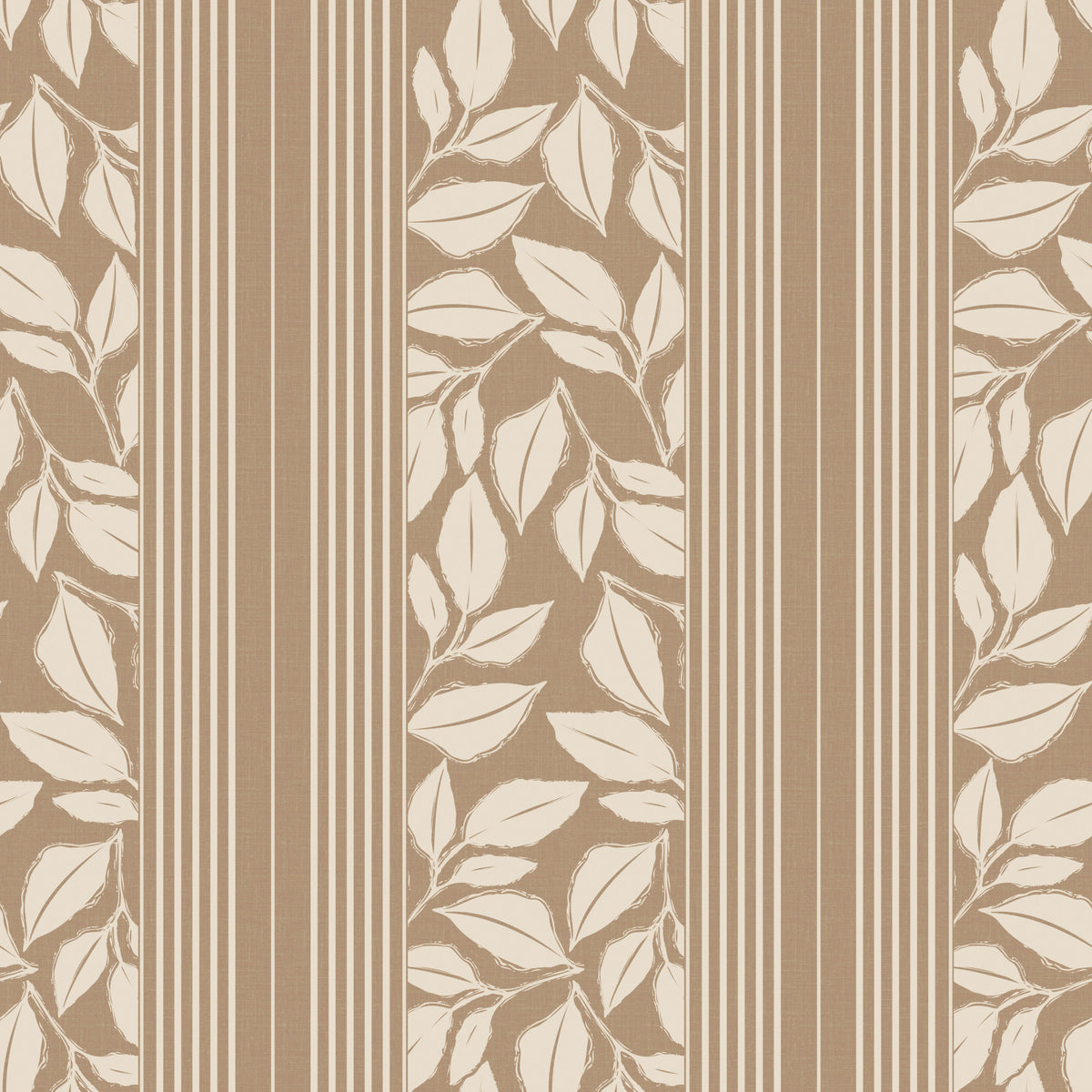 Vintage Trailing Foliage Tan Wallpaper⁠ in your room — zoomed