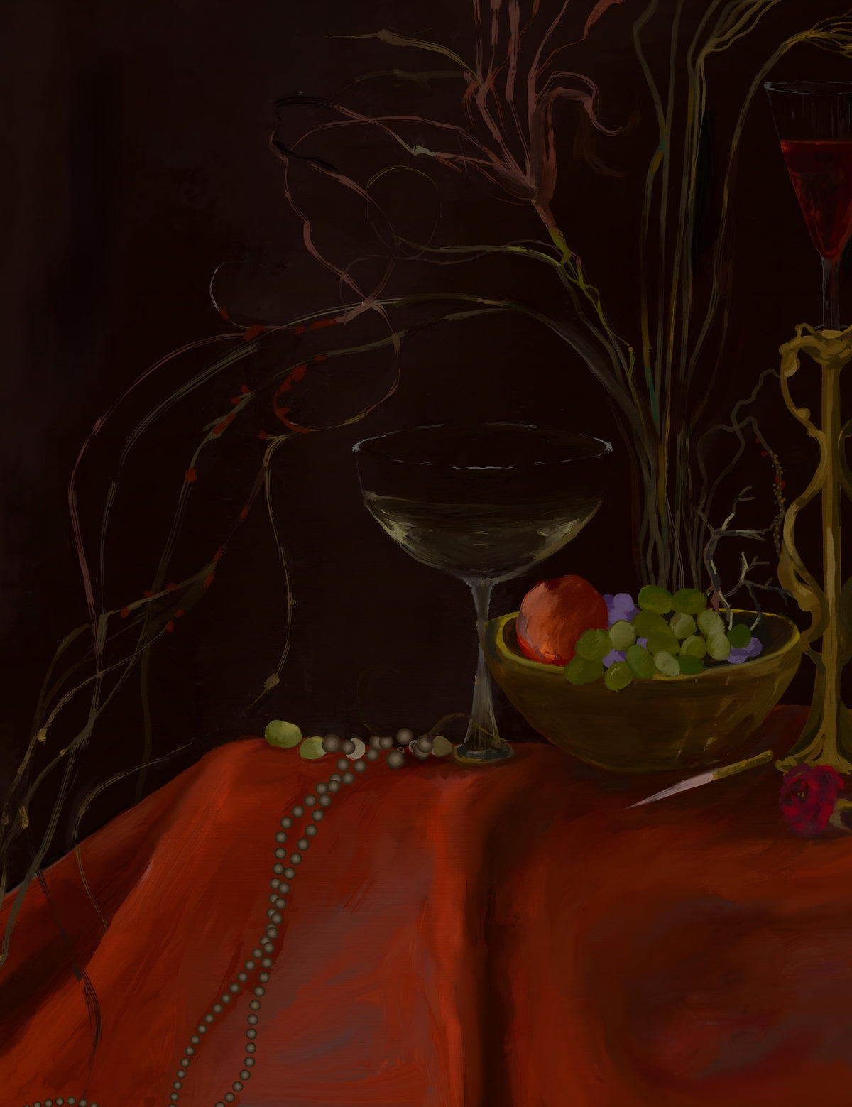 Moody Vintage Baroque Still Life Art Wall Mural