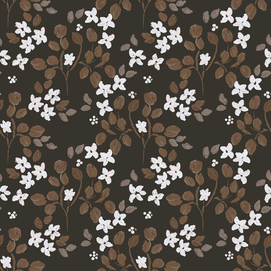Rustic Bloom Small white oil painted flowers Wallpaper⁠