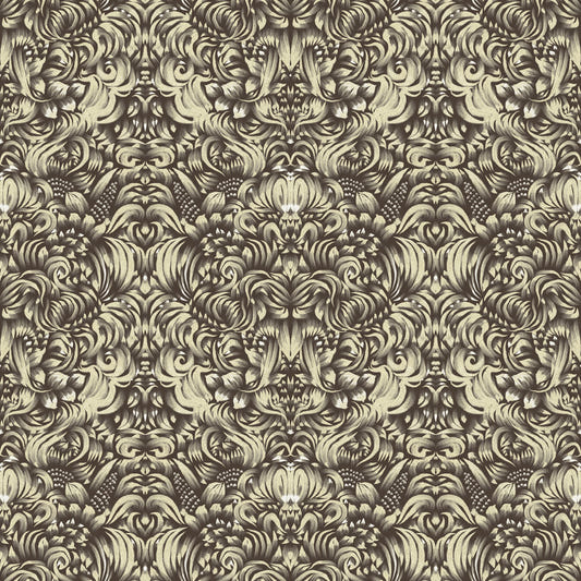 Floral Damask Cream Decorative Bloom Wallpaper⁠
