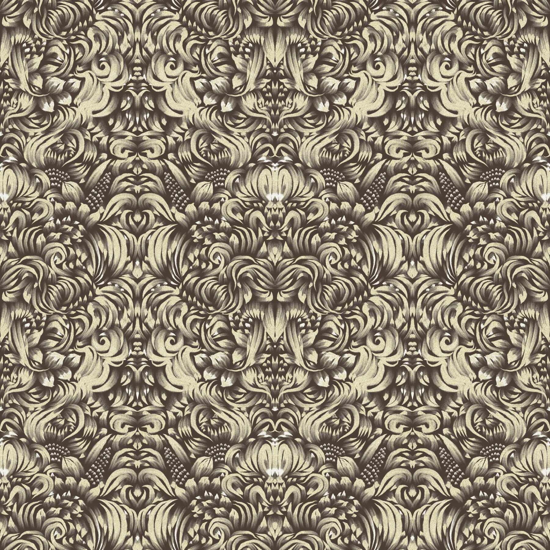 Floral Damask Cream Decorative Bloom Wallpaper⁠