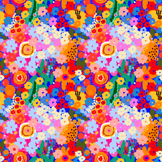 Retro Bloom Flower Fruit Burst Wallpaper⁠