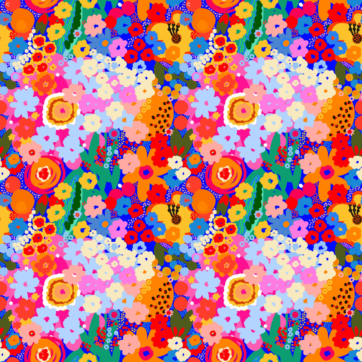 Retro Bloom Flower Fruit Burst Wallpaper⁠ in your room