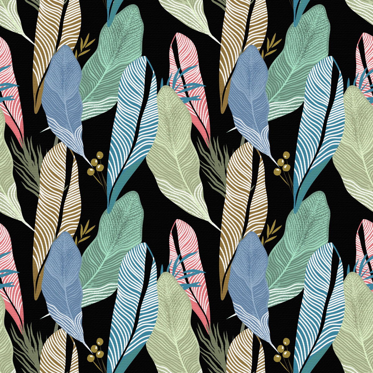 Leafy Abstraction Tropical Pastel Leaves Wallpaper⁠