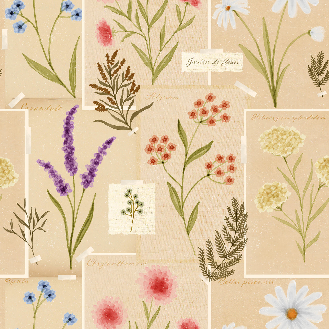 Jardin des Fleurs Collage Wallpaper⁠