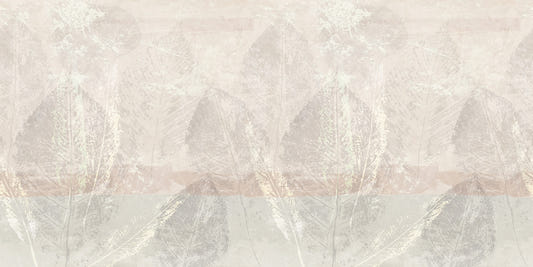 Ethereal Leaves Texture Cream Wall Mural