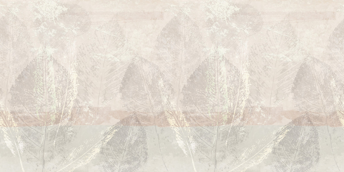 Ethereal Leaves Texture Cream Wall Mural in your room