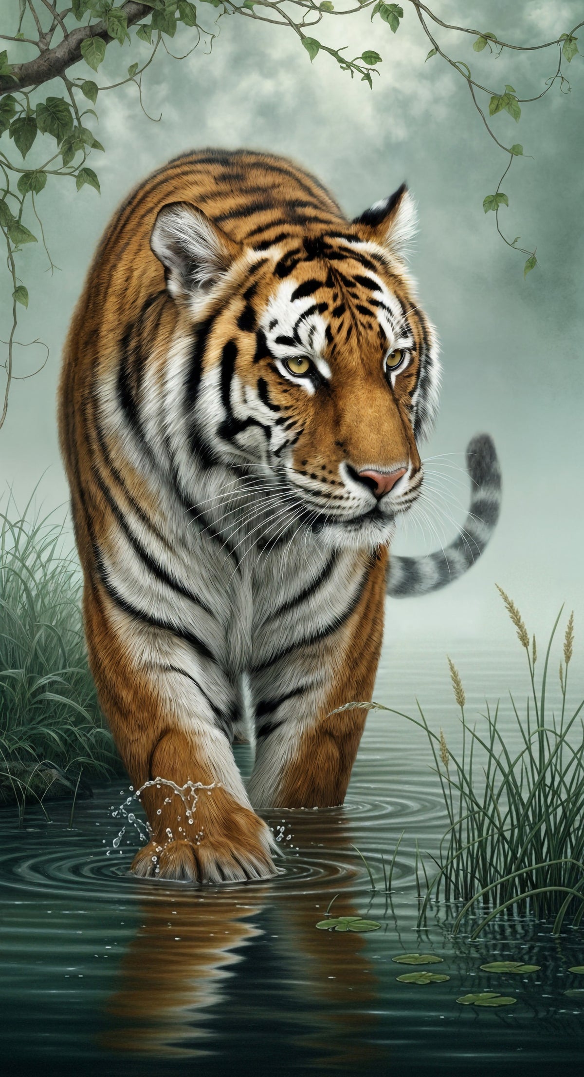 Tiger's Trail Wall Mural in your room — zoomed