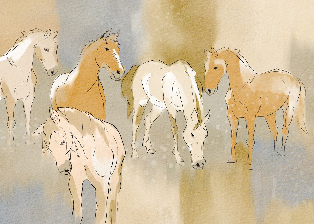 Equestrian Echoes Wall Mural in your room