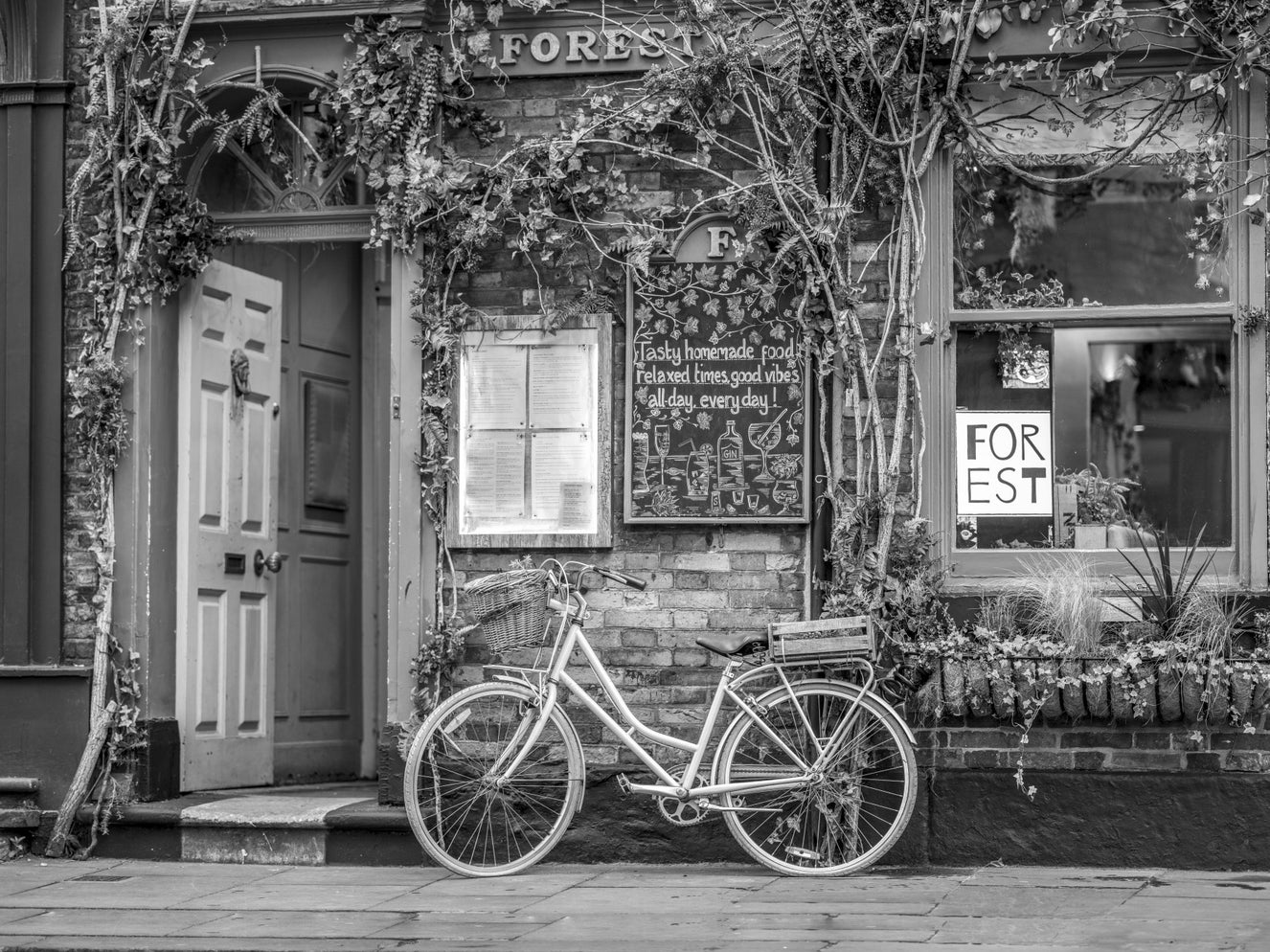 Bike at the Cafe Wall Mural