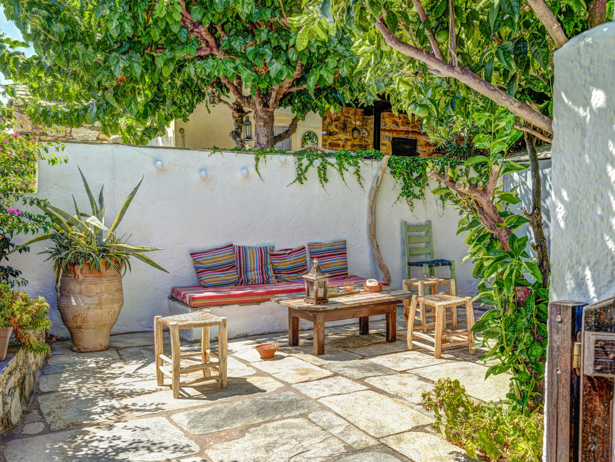 Colorful Backyard Patio Wall Mural in your room