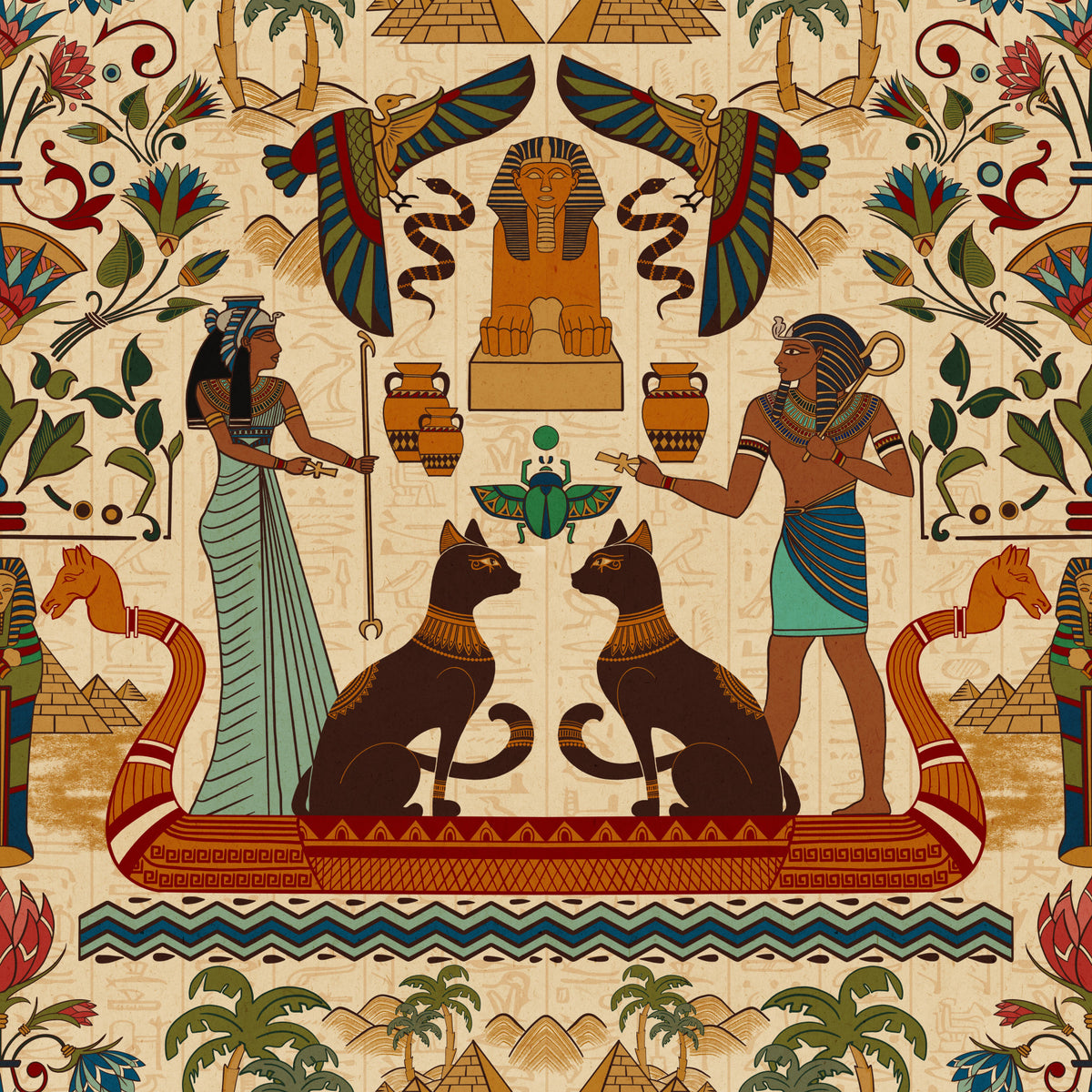 Ancient Echoes Wall Mural in your room — zoomed