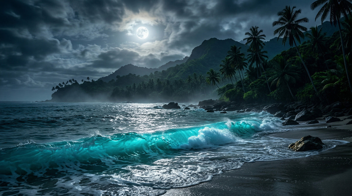 Moonlit Tropics Wall Mural in your room