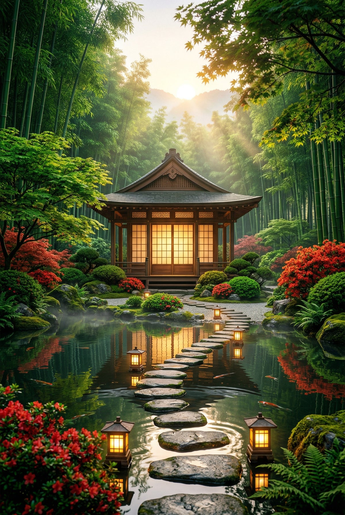 Zen Garden Retreat Wall Mural in your room