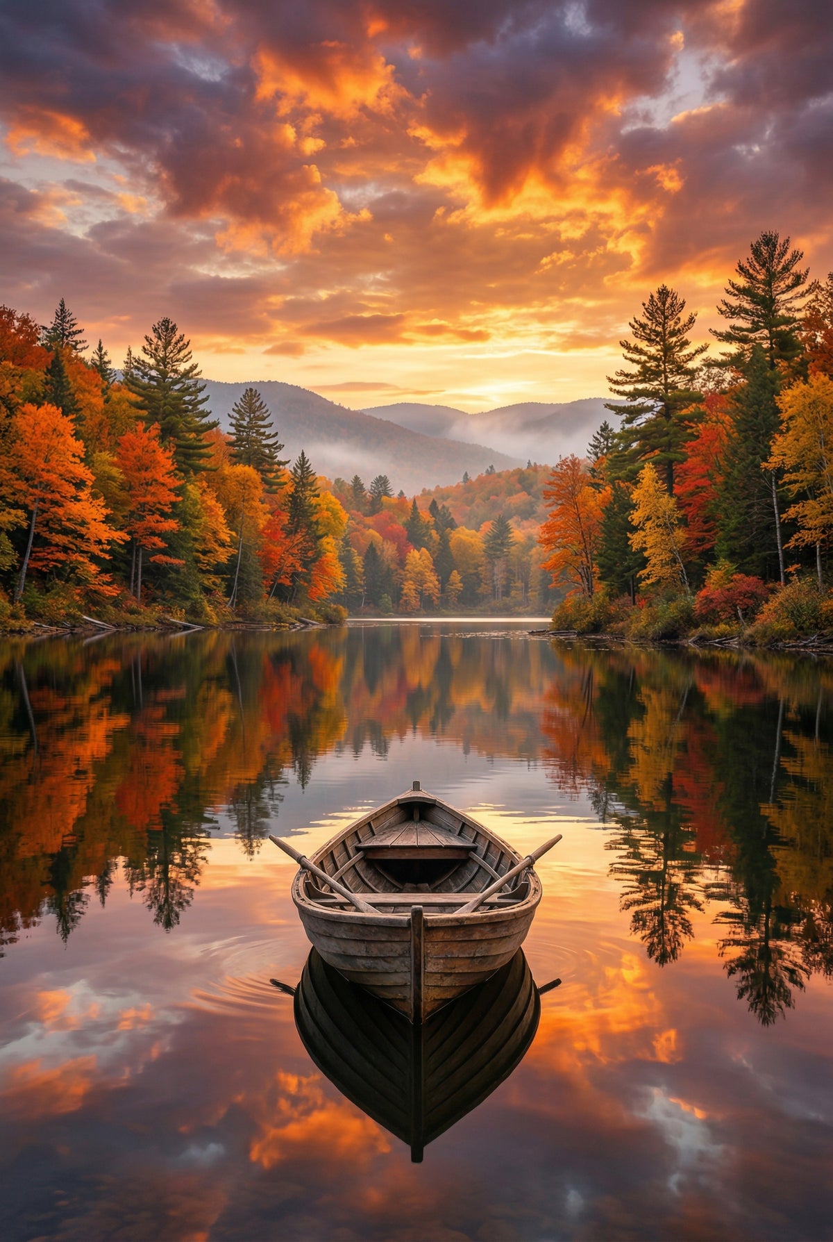 Autumn Lake Serenity Wall Mural in your room