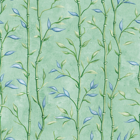 Bamboo Breeze Minty Teal Wallpaper⁠