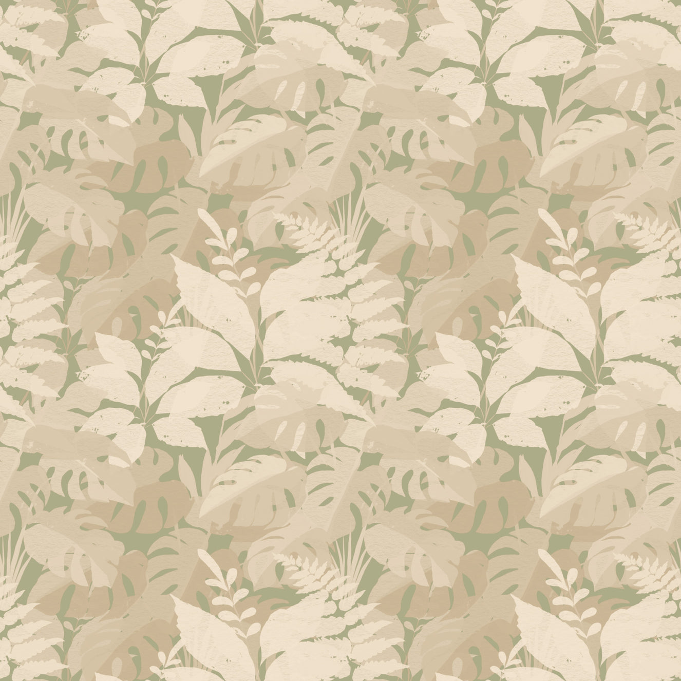 Earthy Tropics Silhouette Monstera Leaves Wallpaper⁠