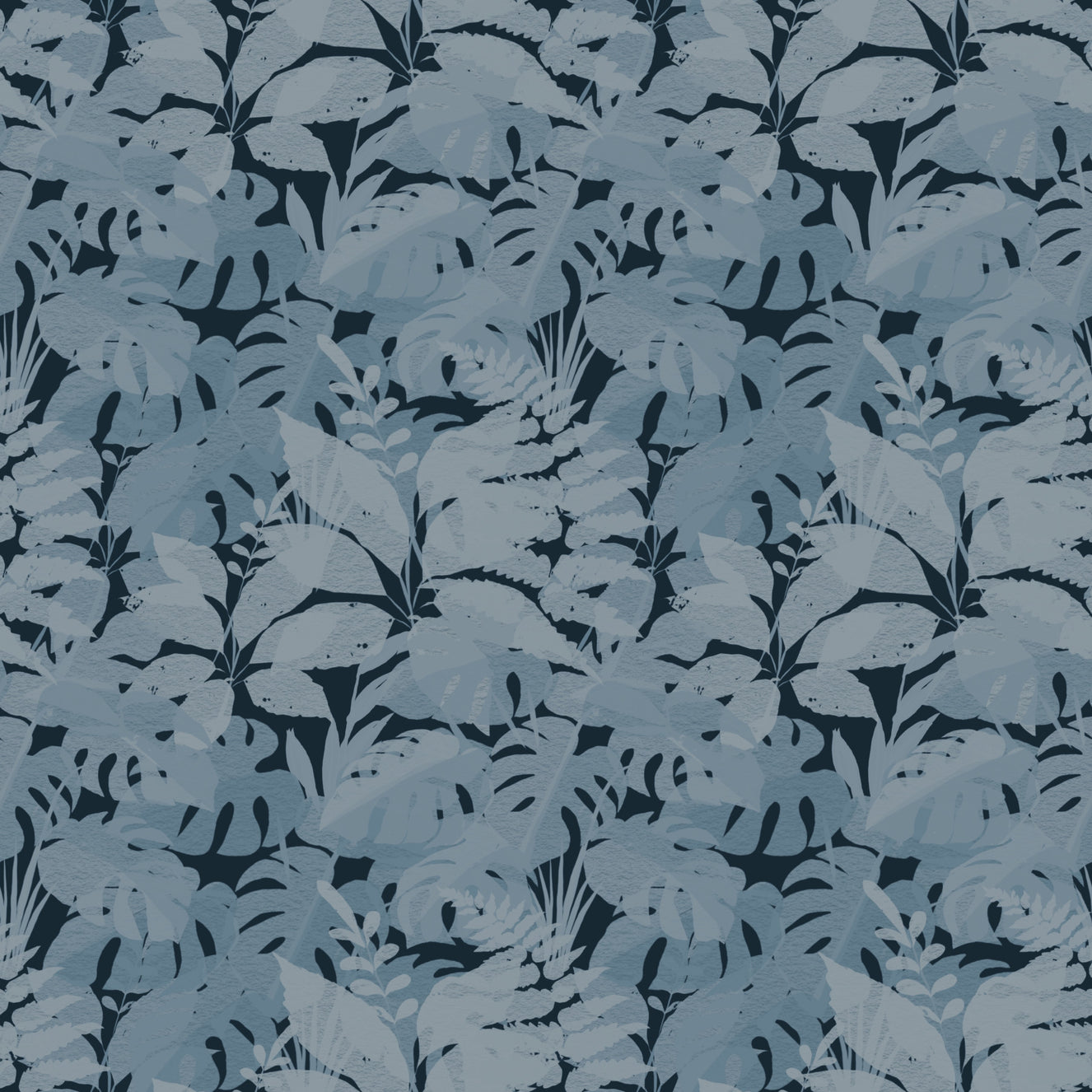 Indigo Botanical Monstera Leaves Wallpaper⁠