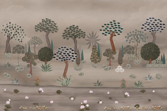 Subtle Eastern Garden Wall Mural