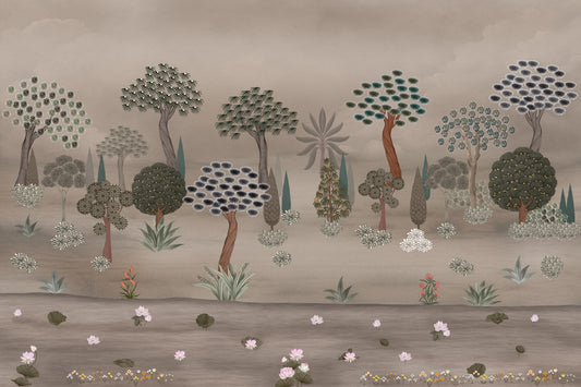 Subtle Eastern Garden Wall Mural