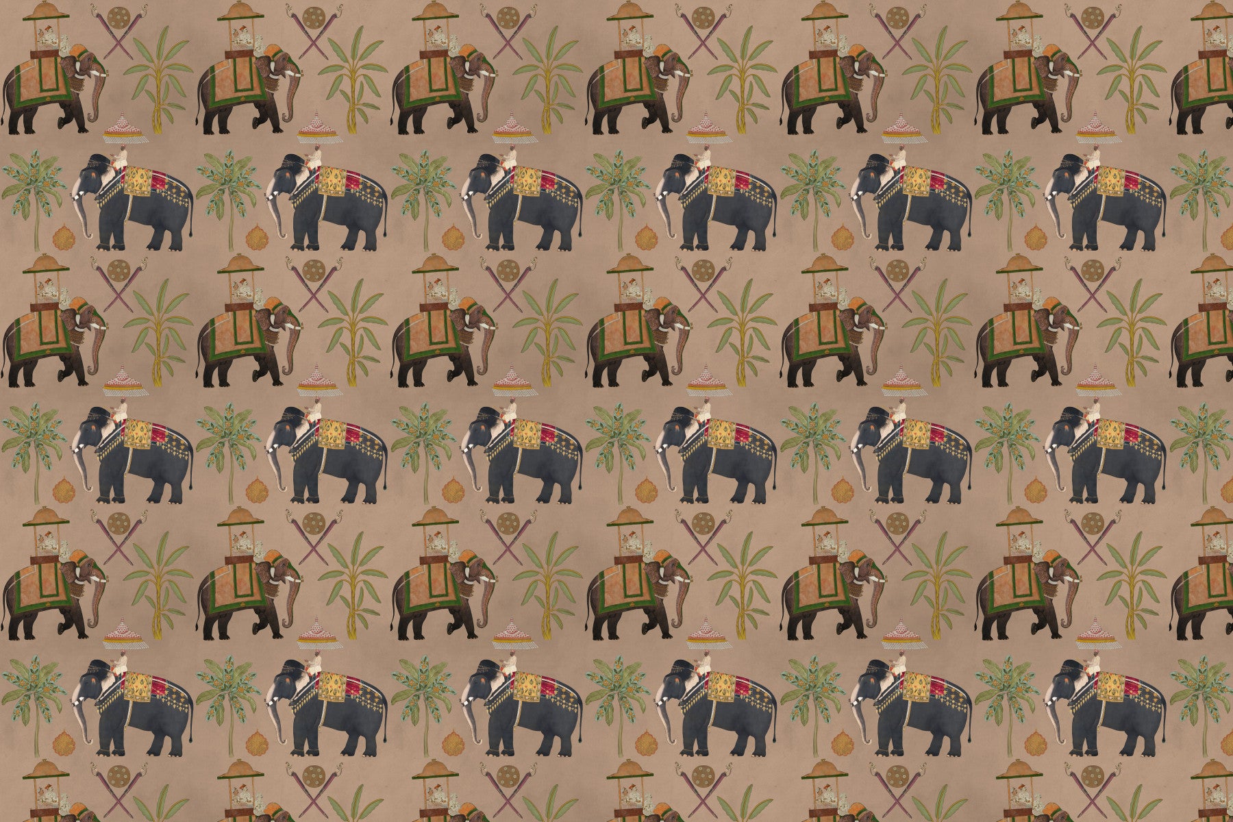 Regal Elephant Wall Mural for kids room with a sophisticated neutral backdrop.