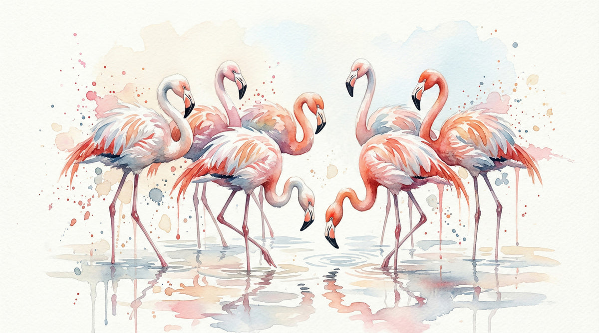 Pink Grace in Watercolors Wall Mural in your room