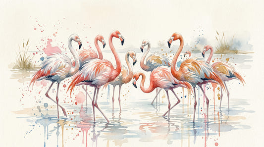 Flamingo Lagoon Dream Wall Mural