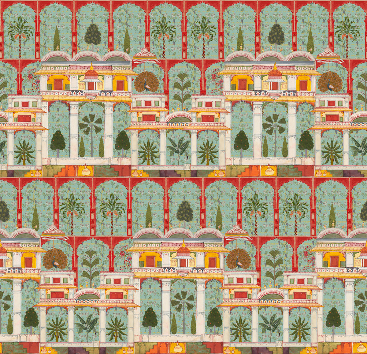 Regal Mughal Garden Wall Mural in your room