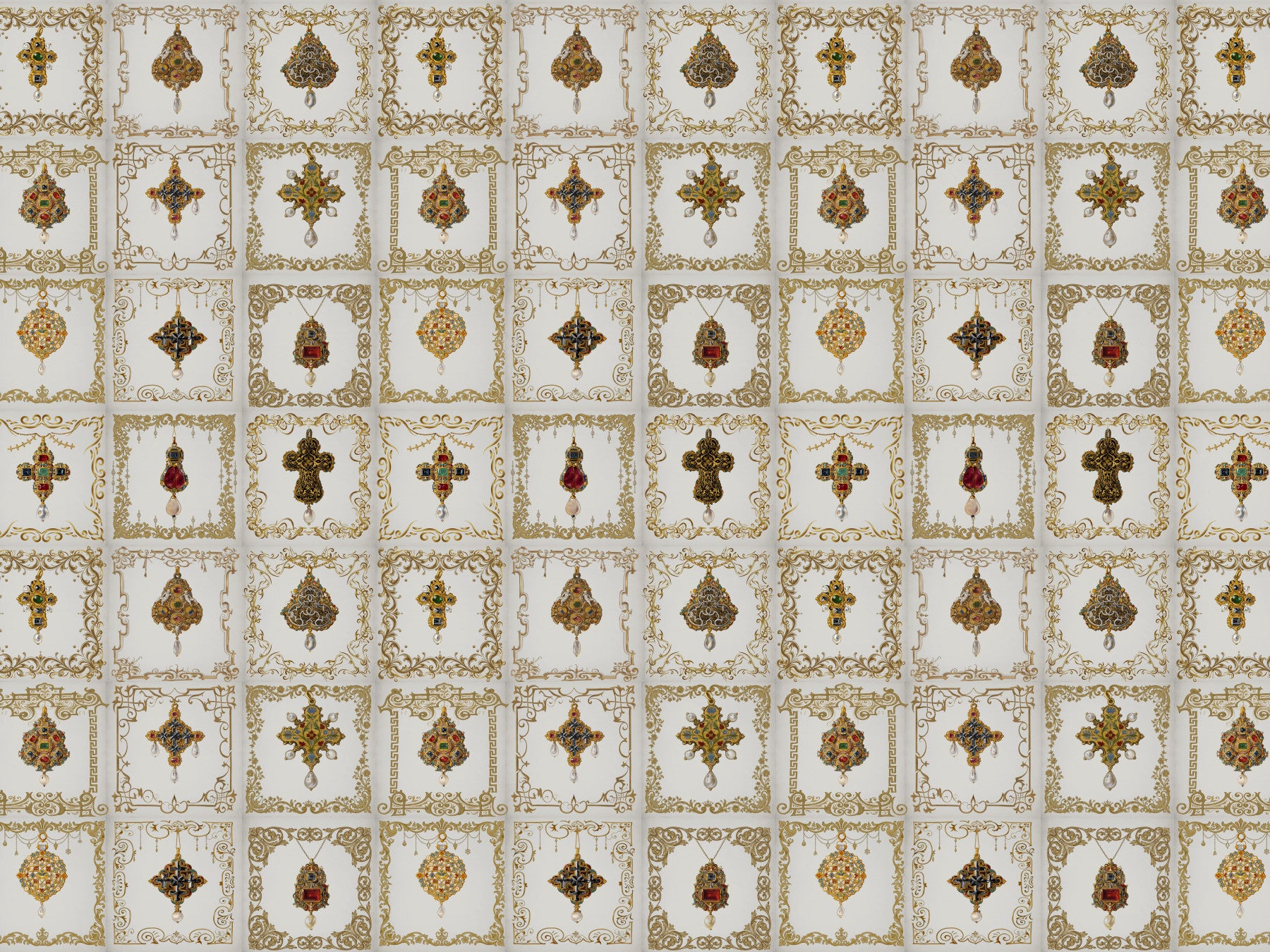 Jeweled Elegance wall mural adding a refined look to a formal dining room