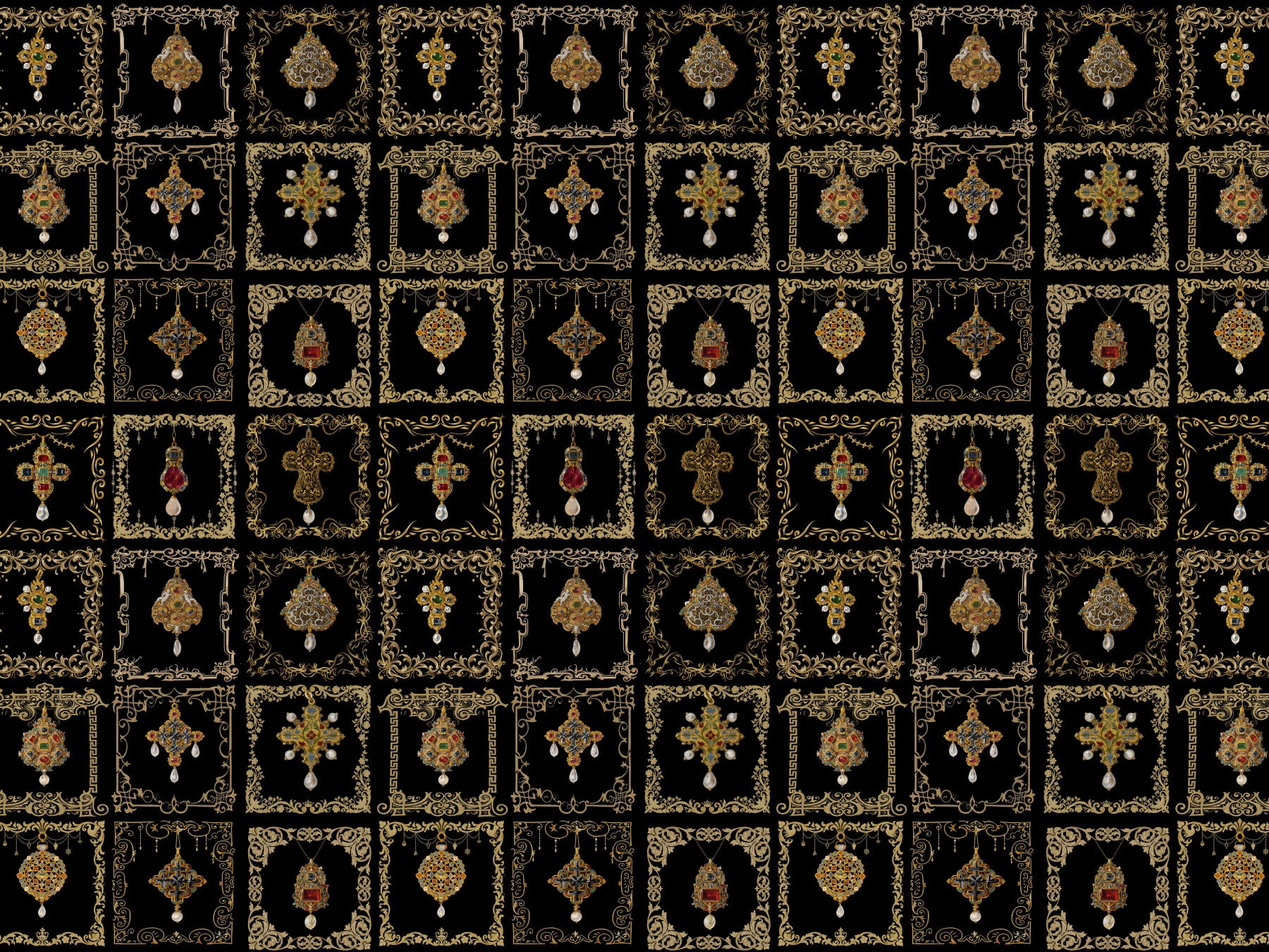 Jeweled Baroque Elegance Wall Mural