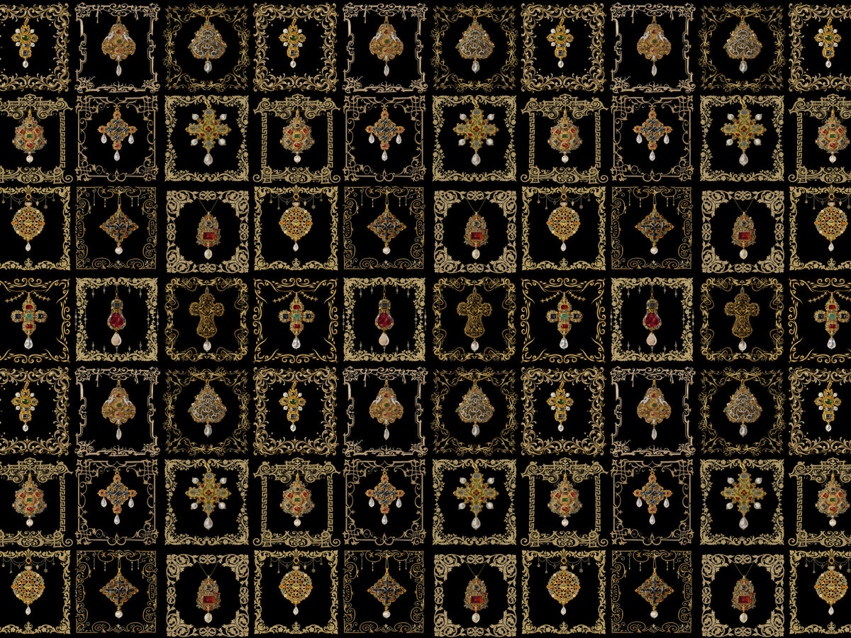 Jeweled Baroque Elegance Wall Mural in your room — zoomed