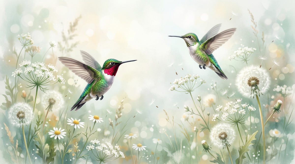 Serene Meadow Hum & Bloom Wall Mural in your room — zoomed