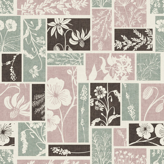 Heirloom Floral Patchwork Muted  Wallpaper⁠