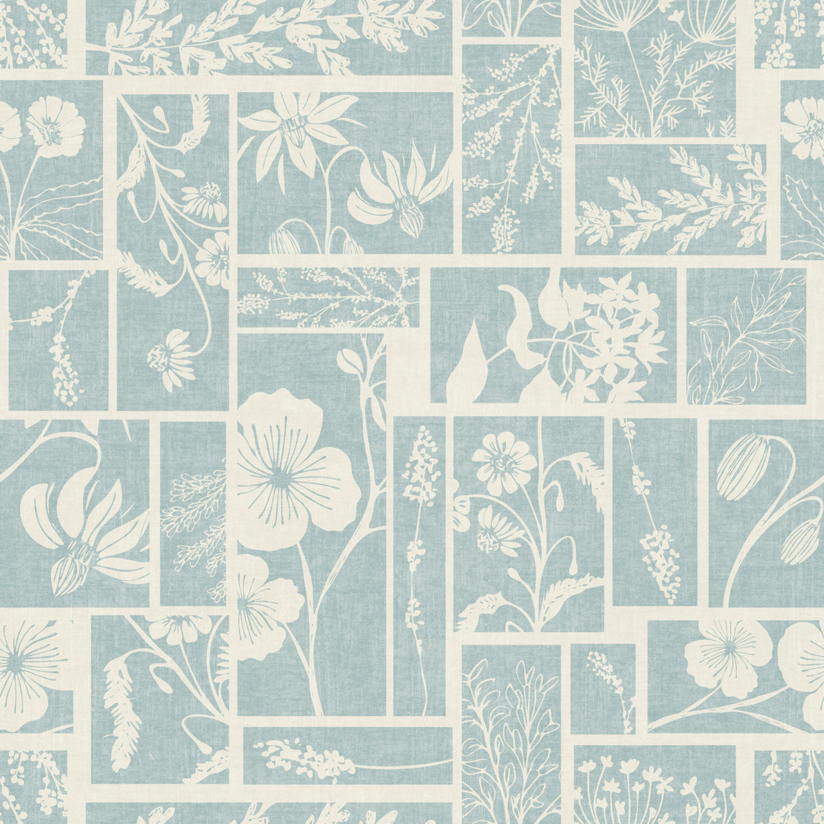 Serene Botanical Patchwork Wallpaper⁠ in your room