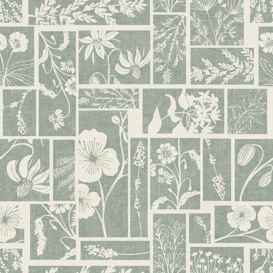 Sage Botanical Collage Wallpaper⁠