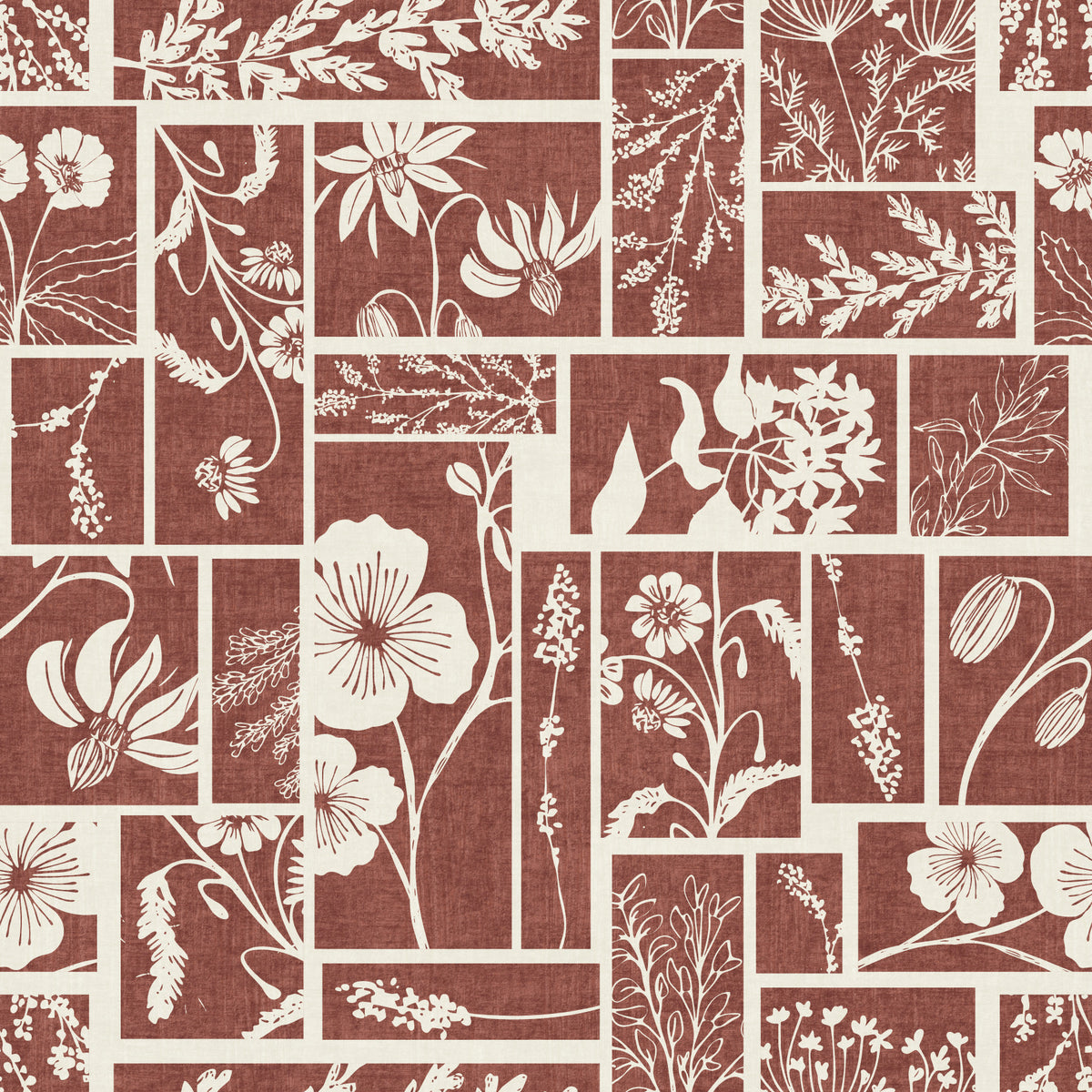 Folk Floral Tilework Wallpaper⁠ in your room