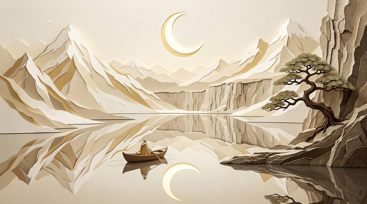 Lunar Mountain Serenity Wall Mural in your room