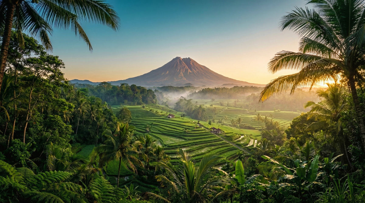 Emerald Terraces & Volcanic Dawn Wall Mural in your room