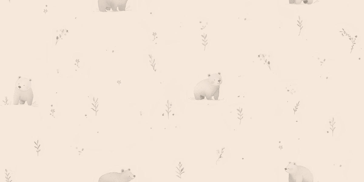 Gentle Bear Meadow Wallpaper⁠ in your room — zoomed