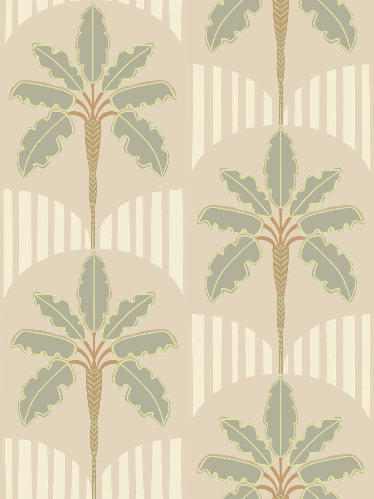 Muted Palms & Arches Wallpaper⁠ in your room