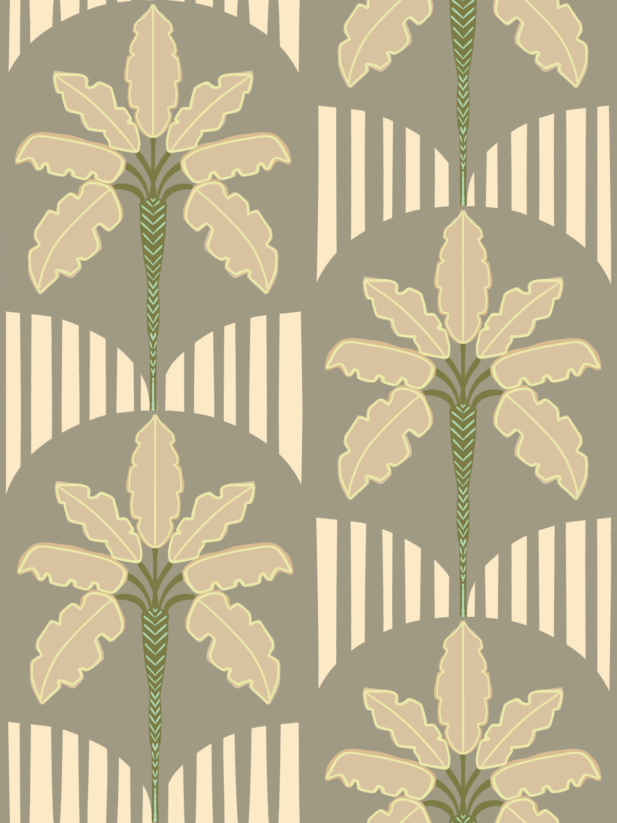 Retro Palm Oasis Wallpaper⁠ in your room — zoomed