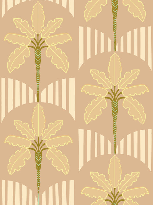 Retro Oasis Palms Wallpaper⁠